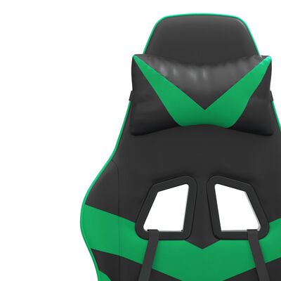 vidaXL Okretna igraća stolica crno-zelena od umjetne kože