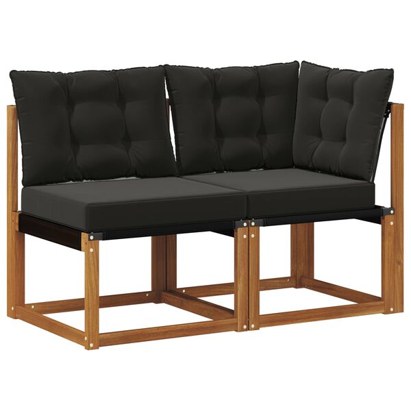 vidaXL Vanjski srednji i kutni kauč s jastukom 2 Komad Prirodna