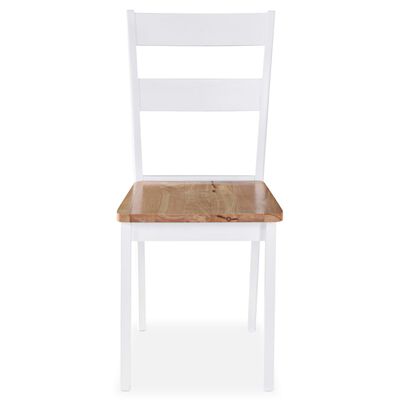 vidaXL Blagovaonske stolice od masivnog drva kaučukovca 6 kom bijele