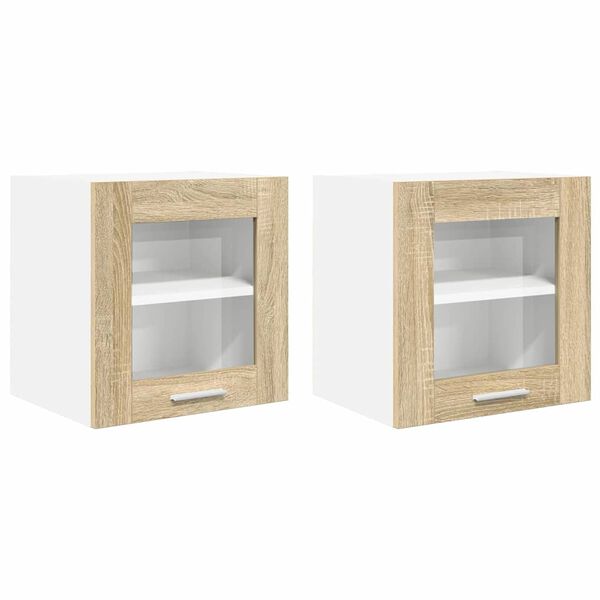 vidaXL Viseći ormarić s pohranom 2 pcs Sonoma hrast 40 x 31 x 40 cm