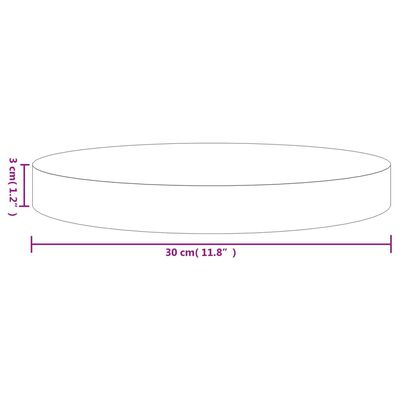 vidaXL Ploča za stol okrugla Ø 30 x 3 cm od masivne borovine