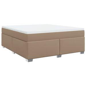 vidaXL Krevet box spring s madracem cappuccino 180x200 cm umjetna koža