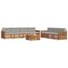 vidaXL Set vanjskih sofa s jastukom 8 pcs Prirodna i svijetlo siva