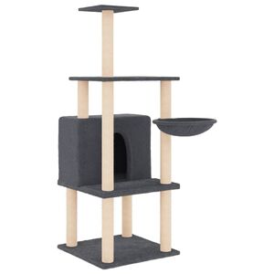 vidaXL Penjalica za mačke sa stupovima za grebanje tamnosiva 132 cm