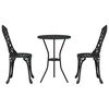 vidaXL Bistro set za vrt 3 pcs Crna Aluminij