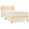vidaXL Krevet s oprugama i madracem krem 100 x 200 cm od tkanine