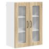 vidaXL Zidni stakleni ormarić PORTO Sonoma hrast 60 x 31 x 80 cm