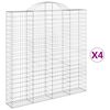 vidaXL Lučne gabionske ko&scaron;are 4 kom 200x30x200/220cm pocinčano željezo