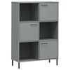 vidaXL Regal za knjige sivi 90 x 35 x 128,5 cm od masivnog drva OSLO