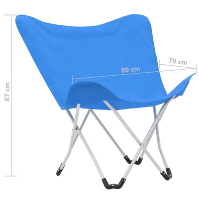vidaXL Stolice za kampiranje u obliku leptira 2 kom sklopive plave