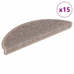 vidaXL Prostirke za stepenice 15 kom 56x17x3 cm tamno bež poluokrugle