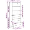 vidaXL Highboard Crni hrast 69,5 x 32,5 x 180 cm Konstruirano drvo