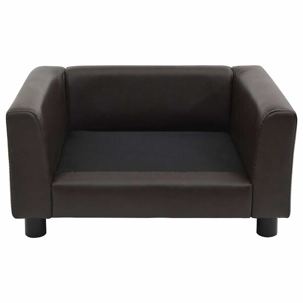 vidaXL Sofa za pse smeđa 60 x 43 x 30 cm od pli&scaron;a i umjetne kože