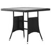 vidaXL Vrtni stol crni 80 x 80 x 74 cm od poliratana
