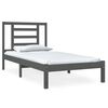 vidaXL Okvir za krevet od masivnog drva sivi 75 x 190 cm mali
