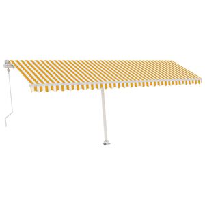 vidaXL Samostojeća automatska tenda 600 x 300 cm žuto-bijela