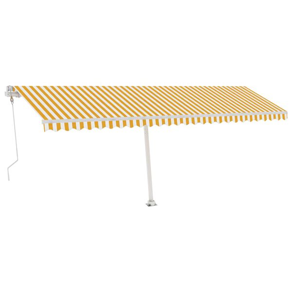 vidaXL Samostojeća automatska tenda 600 x 300 cm žuto-bijela