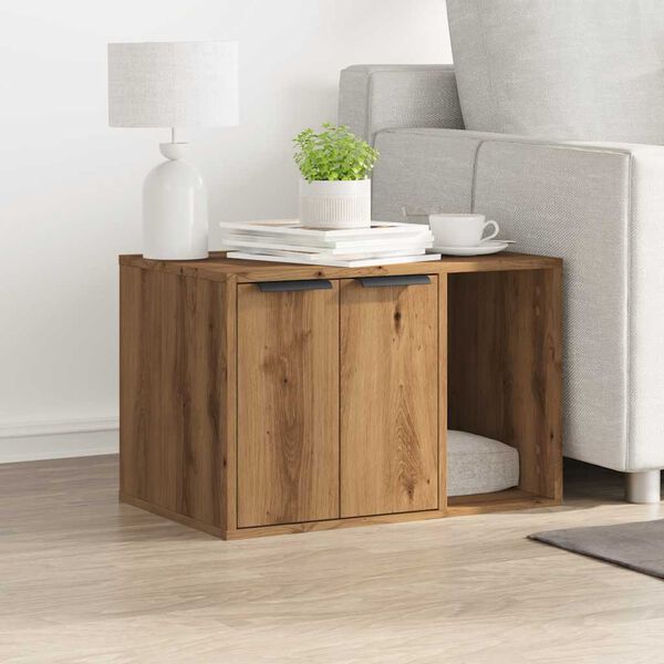 vidaXL Kutija z mačji pijesak boja hrasta 60x40x40cm konstruirano drvo