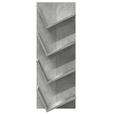 vidaXL Zidne police za knjige s 4 razine betonska siva 33 x 16 x 90 cm