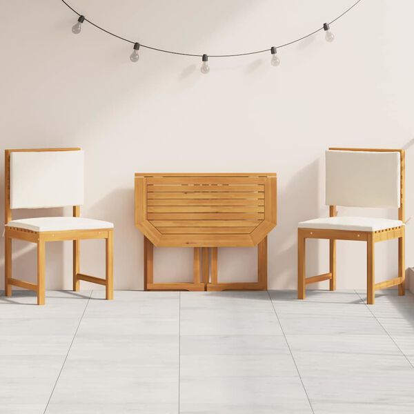 vidaXL Bistro set za vrt 3 pcs Smeđa Masivno bagremovo drvo