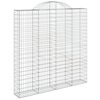 vidaXL Gabionska ko&scaron;ara s lukom 200x30x200/220 cm pocinčano željezo