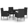 vidaXL 5-dijelni vrtni blagovaonski set crni