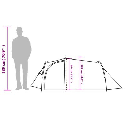 vidaXL Tunelski šator za kampiranje za 2 osobe plavi vodootporni