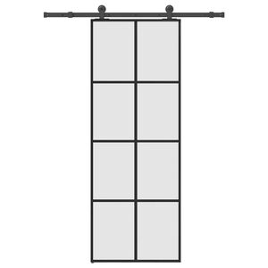 vidaXL Klizna vrata s priborom 76 x 205 cm od ESG stakla i aluminija