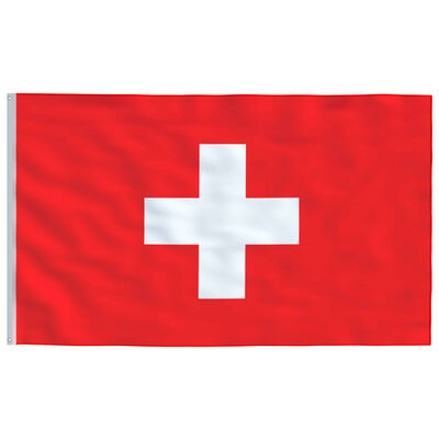 vidaXL Švicarska zastava s aluminijskim stupom 6 m