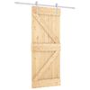 vidaXL Klizna vrata Prirodna i bijela 80 x 210 cm Masivna borovina