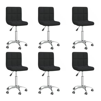 vidaXL Okretne blagovaonske stolice 6 kom crne od tkanine