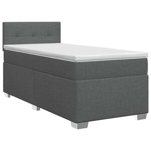 vidaXL Boxspring krevet s madracem Tamnosiva 90 x 190cm Tkanina