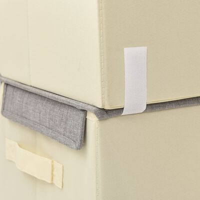 vidaXL 8-dijelni set kutija za pohranu s poklopcem tkanina sivi/krem