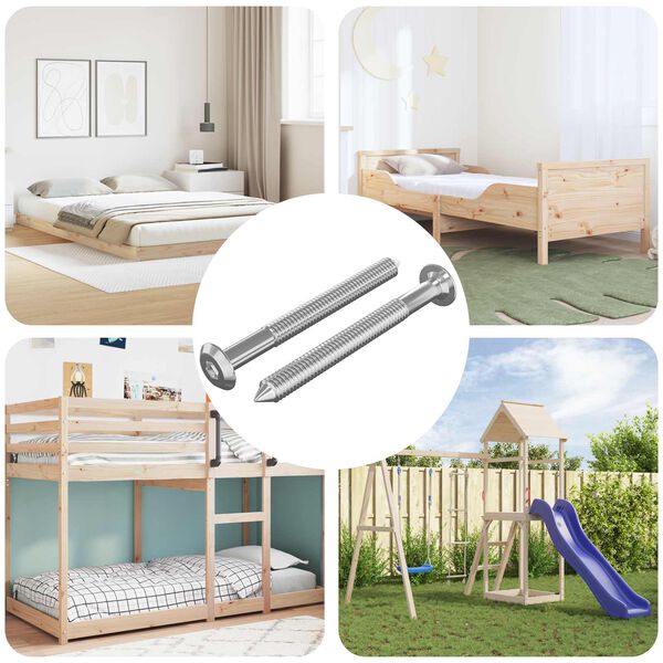 vidaXL Namje&scaron;tajni vijci 2 pcs Srebrno M6 x 60 mm Čelik