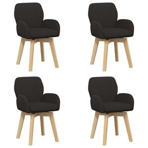 vidaXL Okretne blagovaonske stolice 4 kom. Boucl&eacute; Crna 54 x 58 x 87 cm