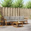 vidaXL Set vanjskih sofa s jastukom 5 pcs Prirodna i svijetlo siva
