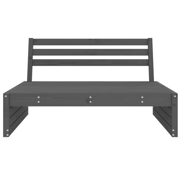 vidaXL Srednja vrtna sofa siva 120 x 80 cm od masivne borovine