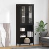 vidaXL Highboard Zidne Crni hrast 69,5 x 34 x 180 cm Konstruirano drvo
