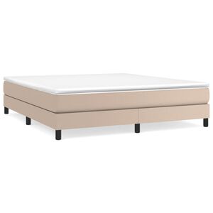 vidaXL Krevet box spring s madracem cappuccino 180x200 cm umjetna koža