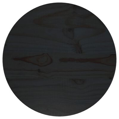 vidaXL Ploča za stol crna Ø 30 x 2,5 cm od masivne borovine