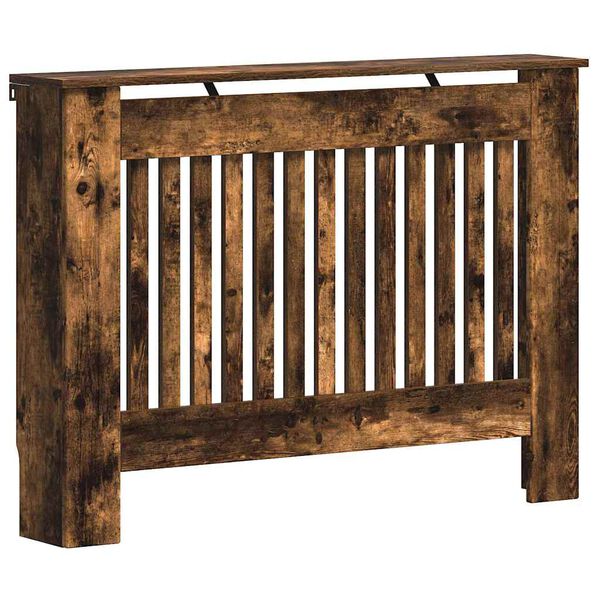 vidaXL Pokrivač radijatora Dimljeni hrast 112 x 19 x 81,5 cm