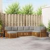 vidaXL Setovi sofa 8 pcs Prirodna i svijetlo siva Čvrsto drvo akacije