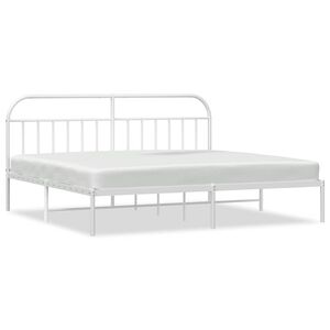 vidaXL Metalni okvir za krevet s uzglavljem bijeli 193x203 cm
