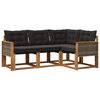 vidaXL Set vanjskih sofa 4 kom. Prirodna i crna