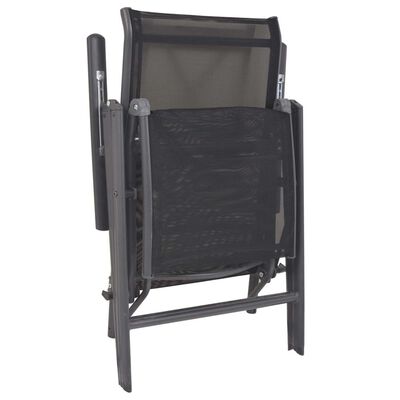 vidaXL Vrtna podesiva stolica aluminijum i tekstilen crna