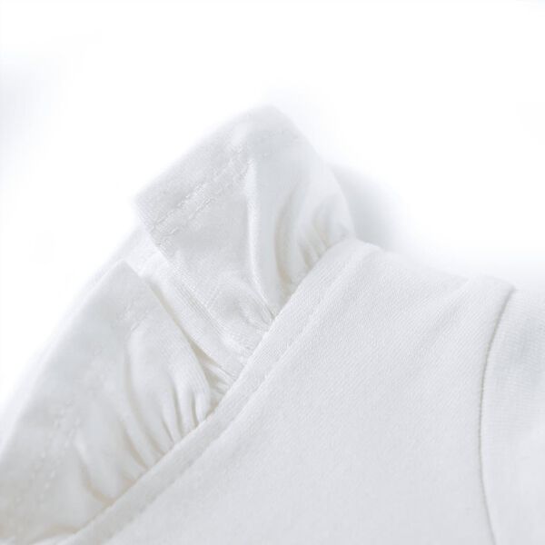 Dječja majica s volanima na rukavima prljavo bijela boja 128