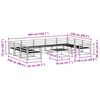 vidaXL Set vanjskih sofa 10 pcs Prirodna Čvrsto drvo akacije