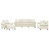vidaXL 4-dijelni set sofa s jastucima, krem bar&scaron;un