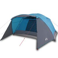vidaXL Šator za kampiranje za 6 osoba plavi 412x370x190 cm taft 190T