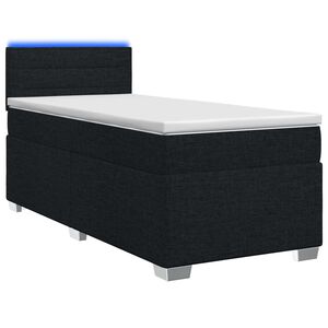 vidaXL Krevet s box springom, madracem i LED-om Crna 80 x 200 cm